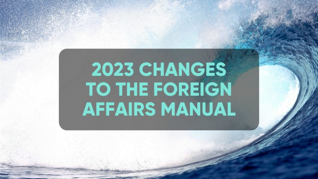 2023 changes to the foreign affairs manual